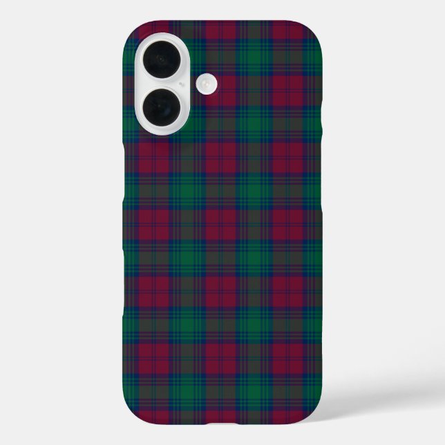 Lindsay Clan Maroon and Green Tartan Case-Mate iPhone Case (Back)