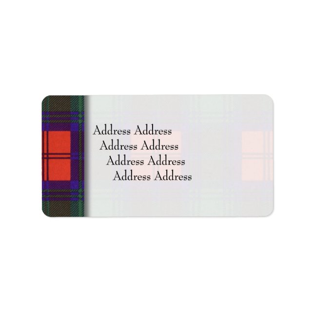 Lindsay clan Plaid Scottish tartan Label (Front)