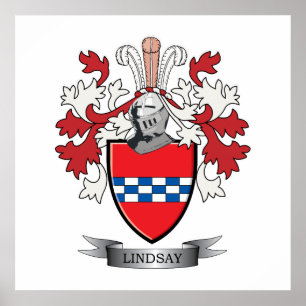 Lindsay Family Crest Coat of Arms Poster