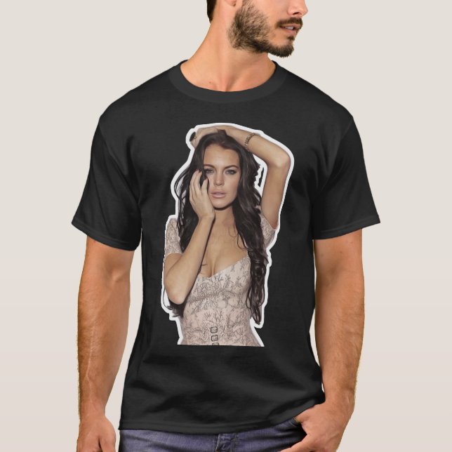 Lindsay Lohan - Celebrity (Oil Paint Art) Classic  T-Shirt (Front)