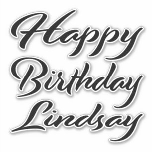 Lindsay name first name black sticker birthday