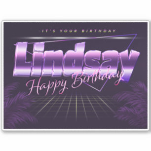 Lindsay Name Vorname lila retro Sticker Geburtstag