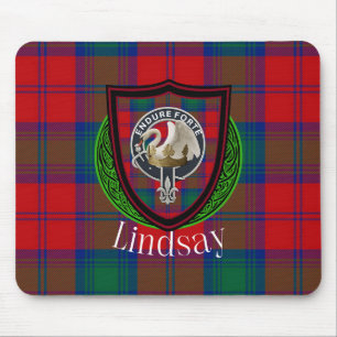 Lindsay Scottish Clan Tartan & Crest Mouse Pad