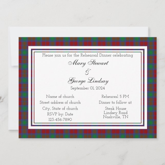 Lindsay Scottish Rehearsal Invitation (Front)