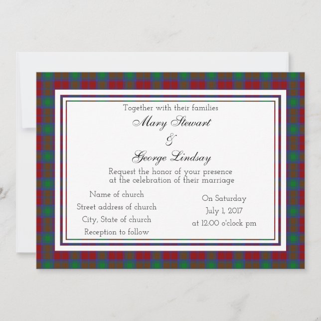 Lindsay Scottish Wedding Invitation (Front)