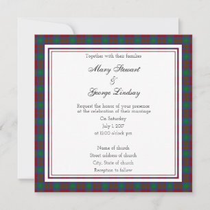 Lindsay Scottish Wedding Square Invitation
