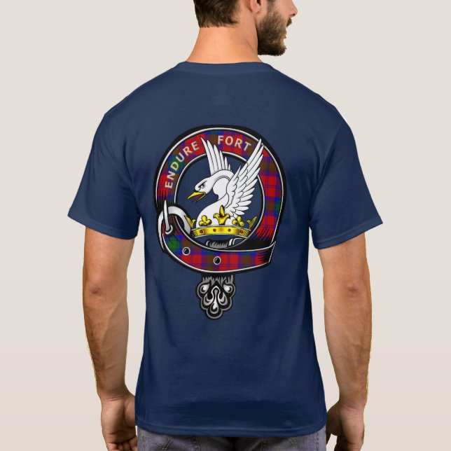 Lindsay Tartan Clan Badge  T-Shirt (Back)