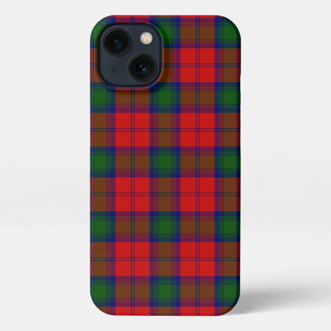 Lindsay tartan red green plaid iPhone case (Back)