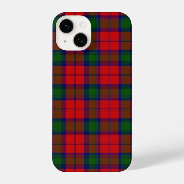 Lindsay tartan red green plaid iPhone case (Back)