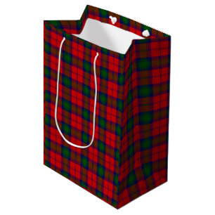 Lindsay tartan red green plaid medium gift bag