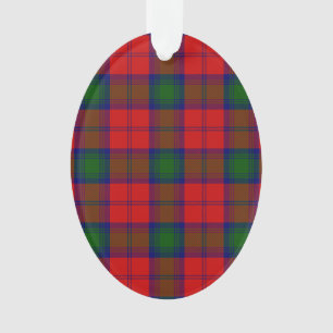 Lindsay tartan red green plaid ornament