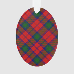 Lindsay tartan red green plaid ornament