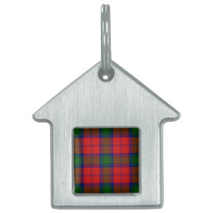 Lindsay tartan red green plaid pet name tag