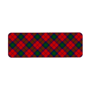 Lindsay tartan red green plaid return address label
