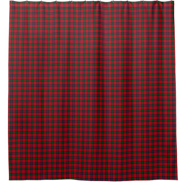 Lindsay tartan red green plaid shower curtain (Front)