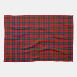 Lindsay tartan red green plaid tea towel