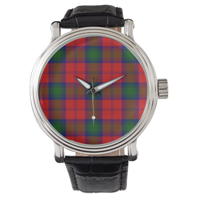 Lindsay tartan red green plaid watch (Front)
