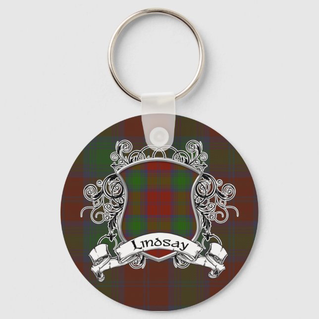 Lindsay Tartan Shield Key Ring (Front)