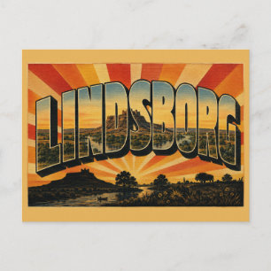 Lindsborg Kansas Sandstone Butte Prairie Art Postcard