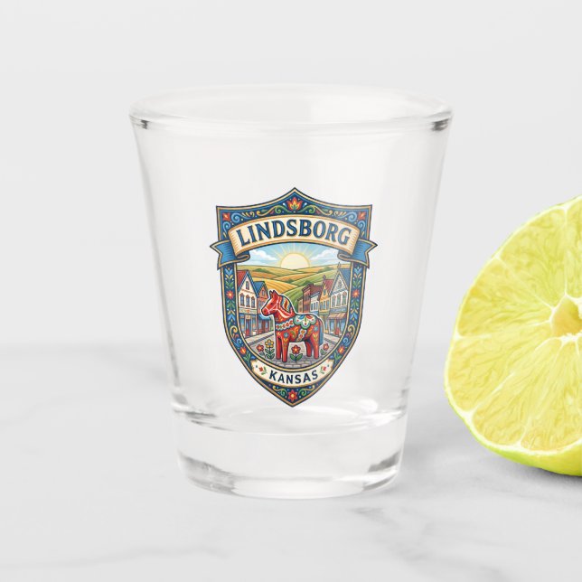Lindsborg Kansas Shot Glass (Front)