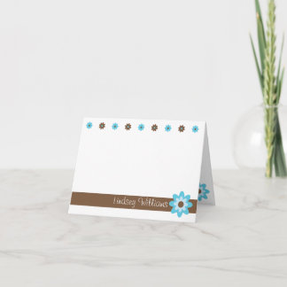 Lindsey - Brown and Turquoise Note Card
