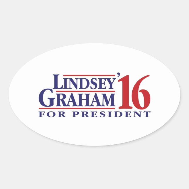 Lindsey Graham for President Oval Sticker (Front)