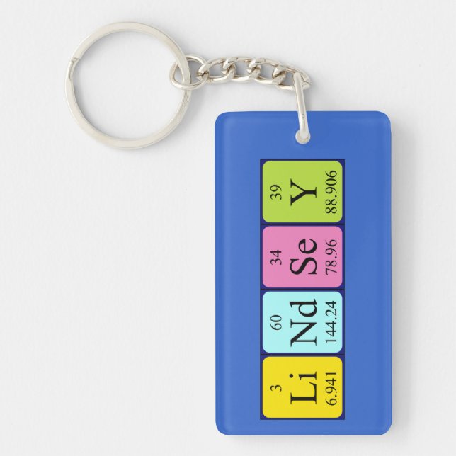 Lindsey periodic table name keyring (Front)
