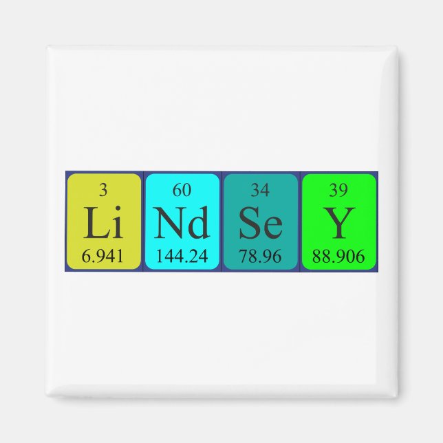 Lindsey periodic table name magnet (Front)