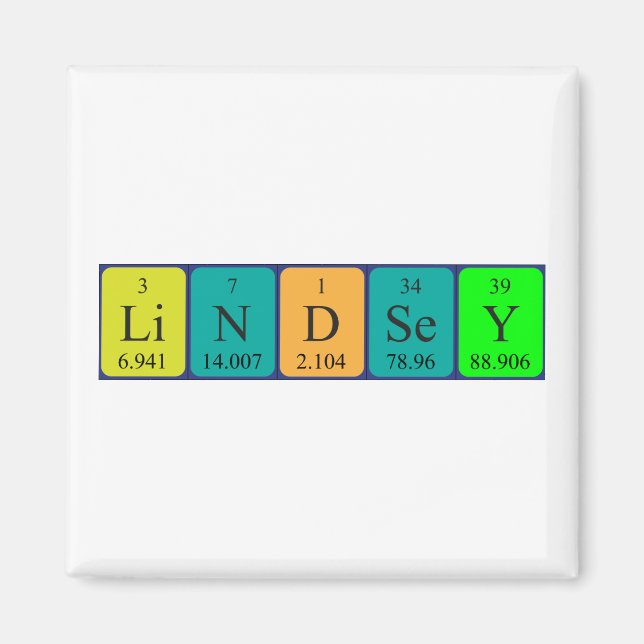Lindsey periodic table name magnet (Front)