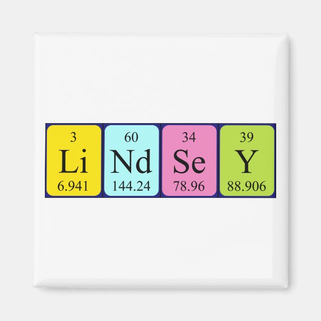 Lindsey periodic table name magnet (Front)