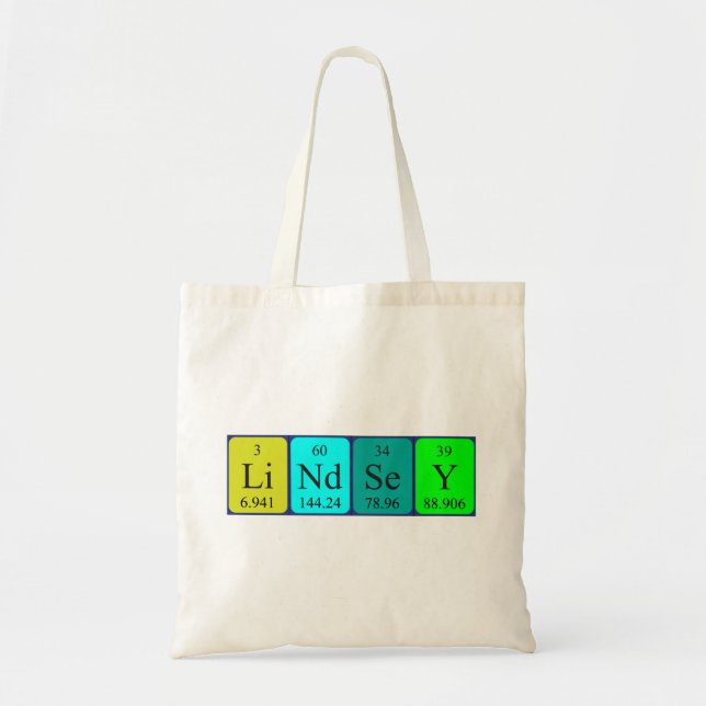 Lindsey periodic table name tote bag (Front)