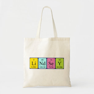 Lindsey periodic table name tote bag