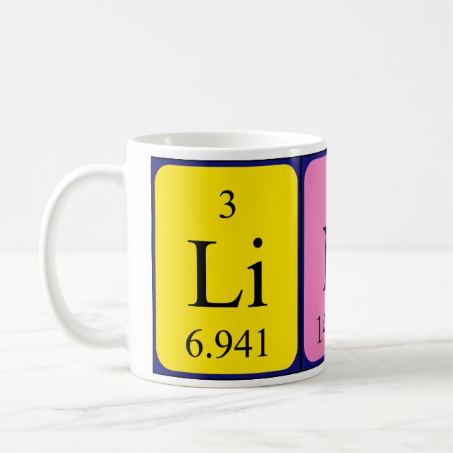 Lindy periodic table name mug (Left)