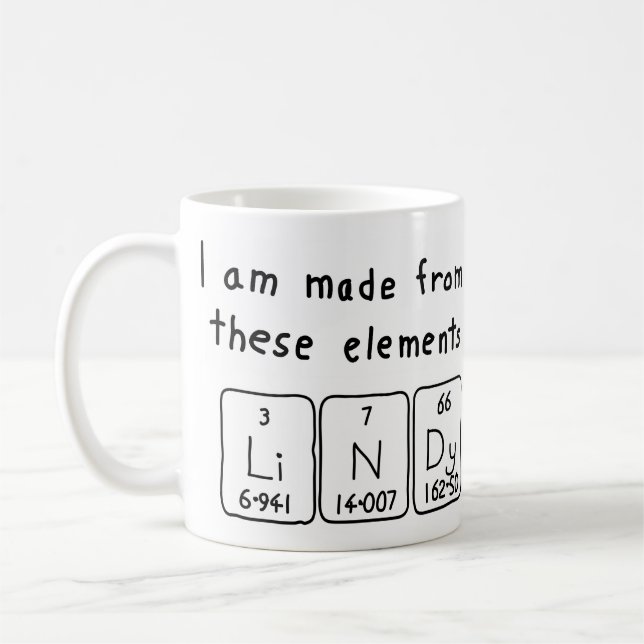Lindy periodic table name mug (Left)