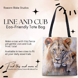 Line and Cub Print Tote