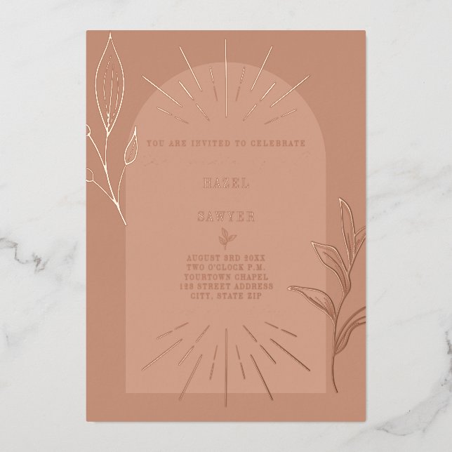 Line Art Arch Botanical Terracotta (Front)