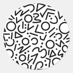 line art background classic round sticker