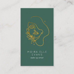 Line Art Beauty Hair Make Up Business Card