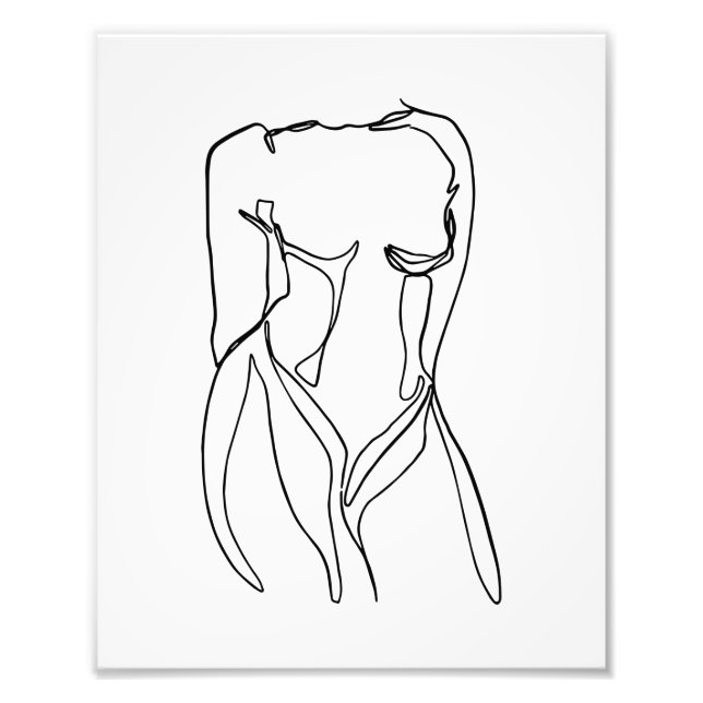line art black and white women body minimal photo print (Front)