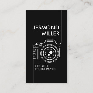 Line Art Camera Photographer Business Card