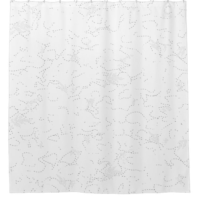 Line art, Catskill White, Fantasy Shower Curtain (Front)