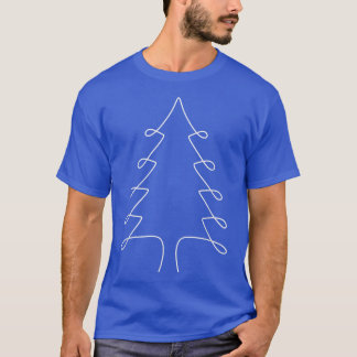 LINE ART CHRISTMAS TREE  Spirit Time  December Vib T-Shirt