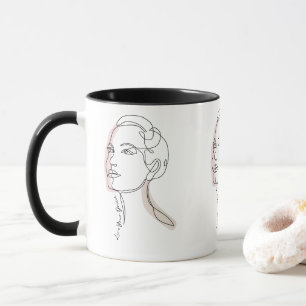 Line Art drawing of woman - Live your dreams Mug