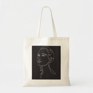 Line Art drawing of woman - Live your dreams Tote Bag