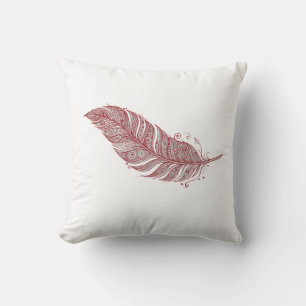 line art elegant feather cushion