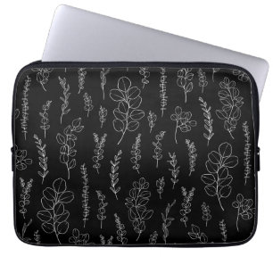 Line Art Eucalyptus Pattern Laptop Sleeve