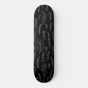 Line Art Eucalyptus Pattern  Skateboard