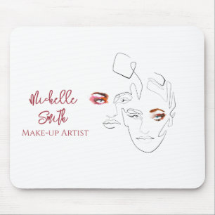 Line art Fashion make up, make up artist branding Mouse Pad