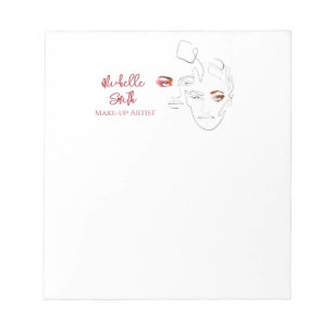 Line art Fashion make up, make up artist branding Notepad