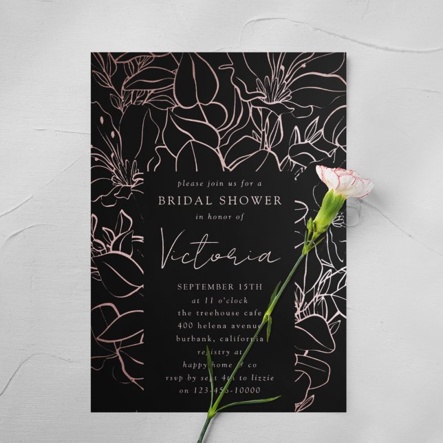 Line Art Floral Bridal Shower Foil (Creator Uploaded)
